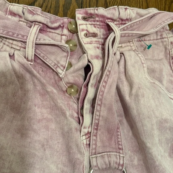 Free People We the Free Pink Denim Women Short XS - Picture 2 of 4